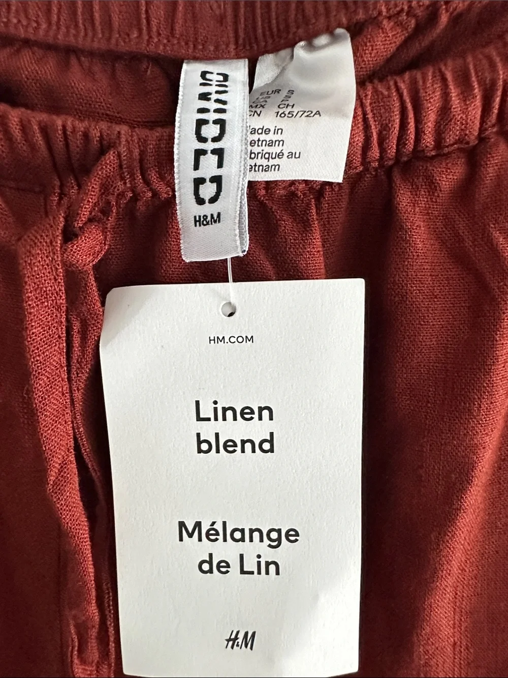 H&M Linen Blend Pants in Rust Color (NWT)